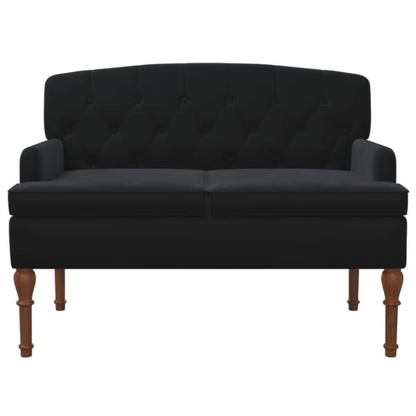 Loveseat med knapprapport Svart 111 x 65 x 79 cm Sammet