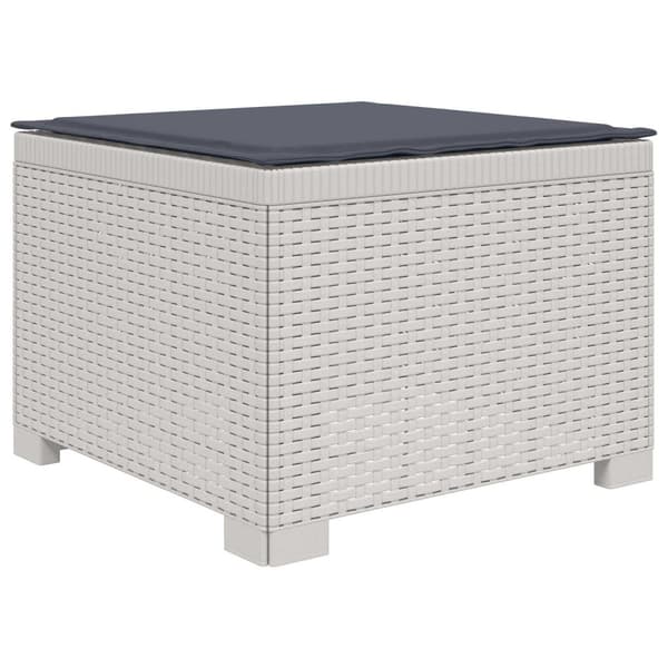 3-sits trädgårdsoffa med kuddar Rattan-look PP Vit