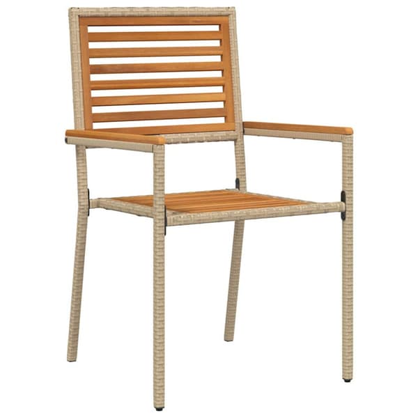 Trädgårds stapelbara stolar 4 pcs Brun och beige