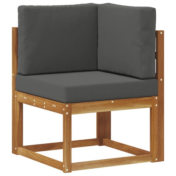 Utomhussoffset med kudde 4 pcs Naturlig och Antracit Polyester