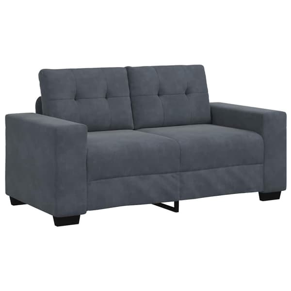 Loveseat soffa mörkgrå 160x77x82 cm sammet