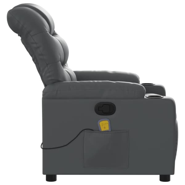 Massagefåtölj grå konstläder