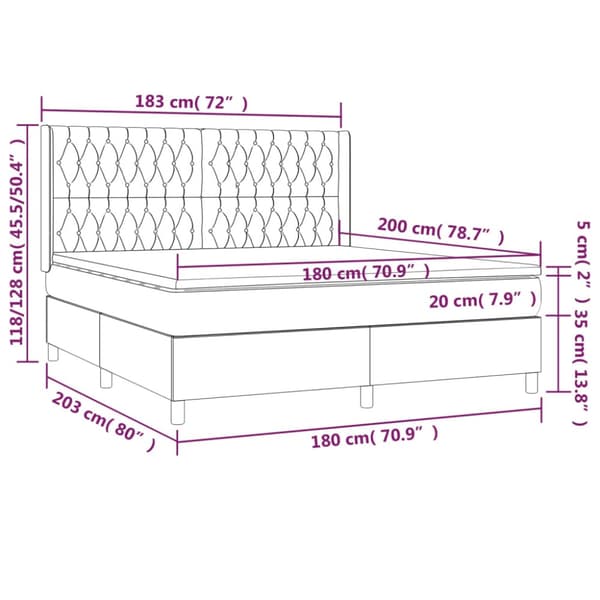 LED Box Säng med huvudgavel tyg