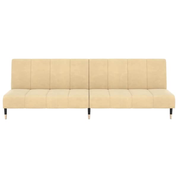 Bäddsoffa 2-sits gräddvit sammet