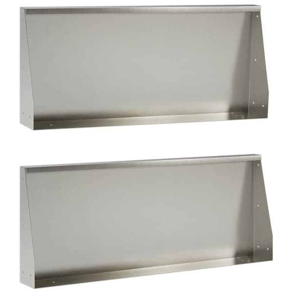 Stödvägg 2 st 100 x 12 x 50 cm Rostfritt stål Silver