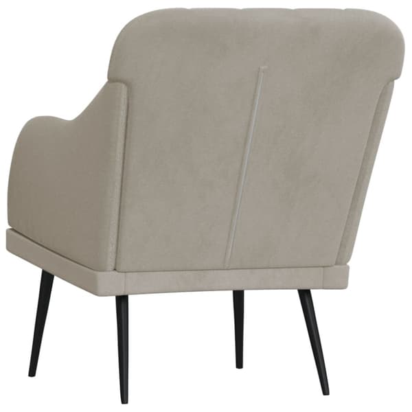 Fåtölj ljusgrå 63x76x80 cm sammet