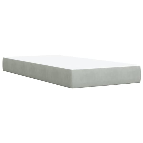 Ramsäng med madrass ljusgrå 80x200 cm sammet