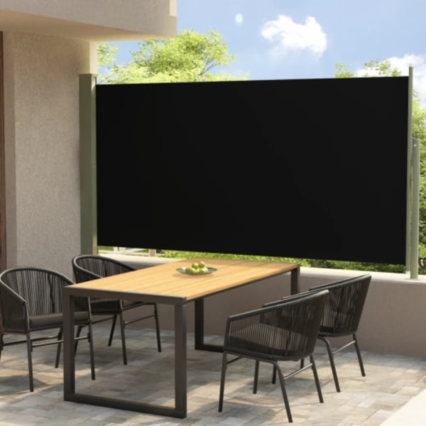 Infällbar sidomarkis 160x300 cm svart