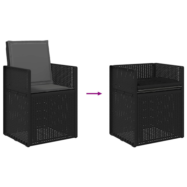Trädgårdsmatstolar 2 pcs Antracit PP