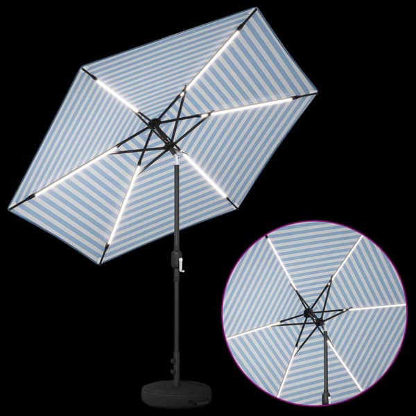 Trädgårdsparasol med LED Lampor 270 x 270 cm Polyester
