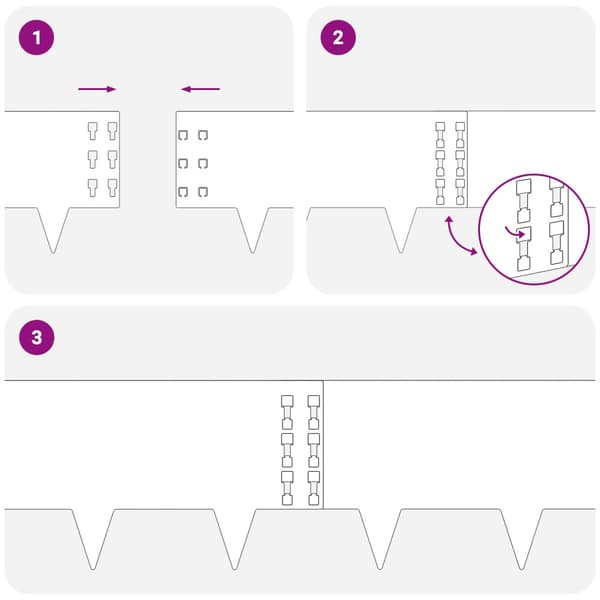Kant för gräsmatta 30 pcs 100 x 25 cm Stål Vit