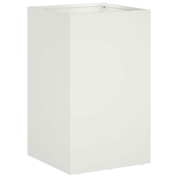 Trädgårdsplanterare 2 st Vit 40 x 40 x 50 cm Kallvalsat stål