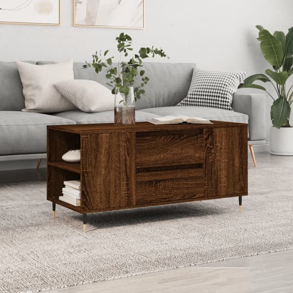 Soffbord brun ek 102x44,5x50 cm konstruerat trä