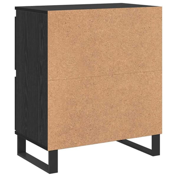 Sideboard 2 pcs Svart Ek 60 x 35 x 70 cm