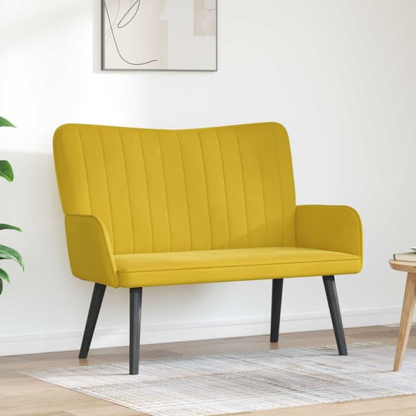 Tvåsitssoffa Gul 115 x 61 x 87 cm Sammet