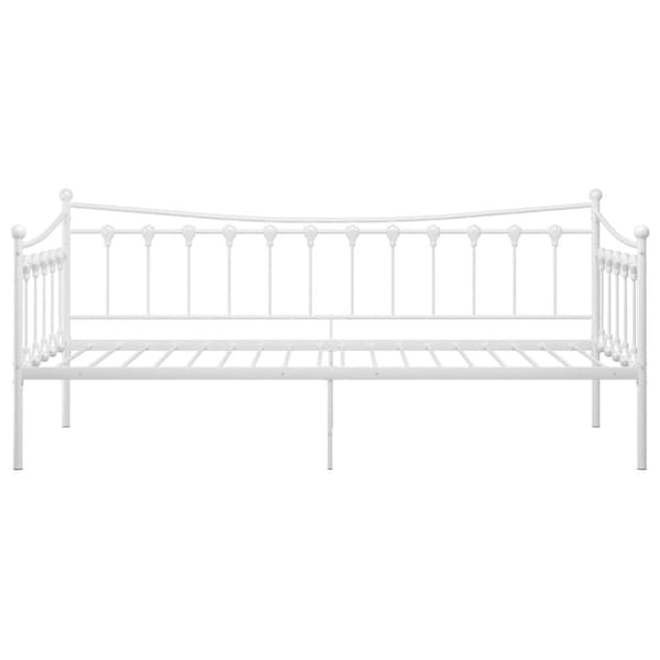 Sängram bäddsoffa vit metall 90x200 cm