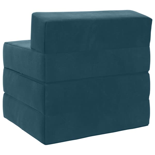 Fällbar Soffbed Blå 200 x 70 x 10 cm Sammet