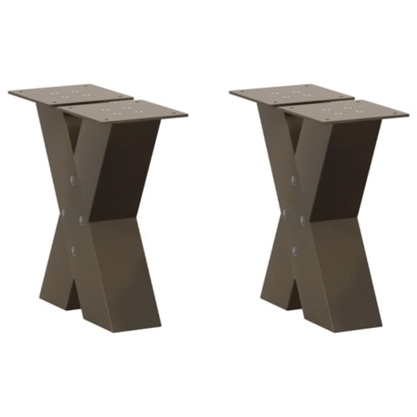 Soffbordsben X-formade 2 st naturstål 40x(30-31) cm stål