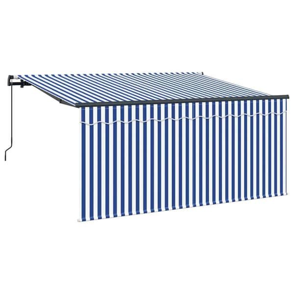 Utfällbar markis Blå och Vit 300 x 200 cm