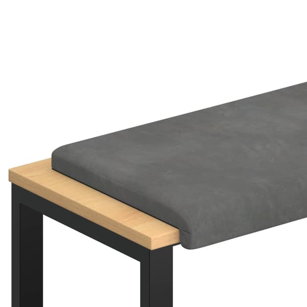 Bänk kudde Sammet (V) Mörkgrå Djup 35 cm