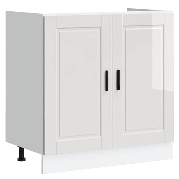 Diskbänk underskåp högglans vit 80x46x81,5 cm konstruerat trä