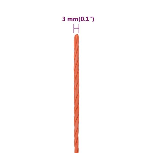 Rep orange 3 mm 100 m polypropylen