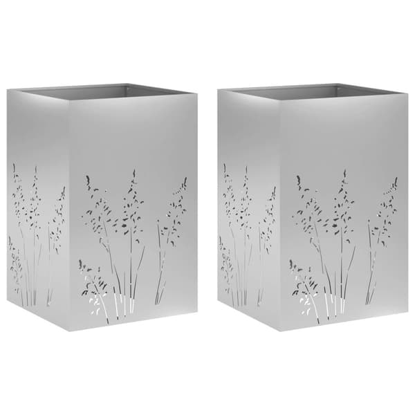 Trädgårdsplanterare 2 st Silver 50 x 50 x 75 cm