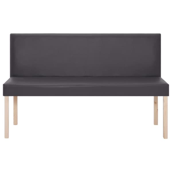 Bänk 139,5 cm konstläder grå
