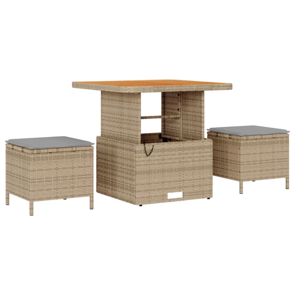 Trädgårdsoffset 11 pcs Beige konstrotting