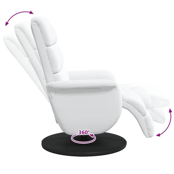 Reclinerfåtölj Vit 98 x 71 x 106 cm PU