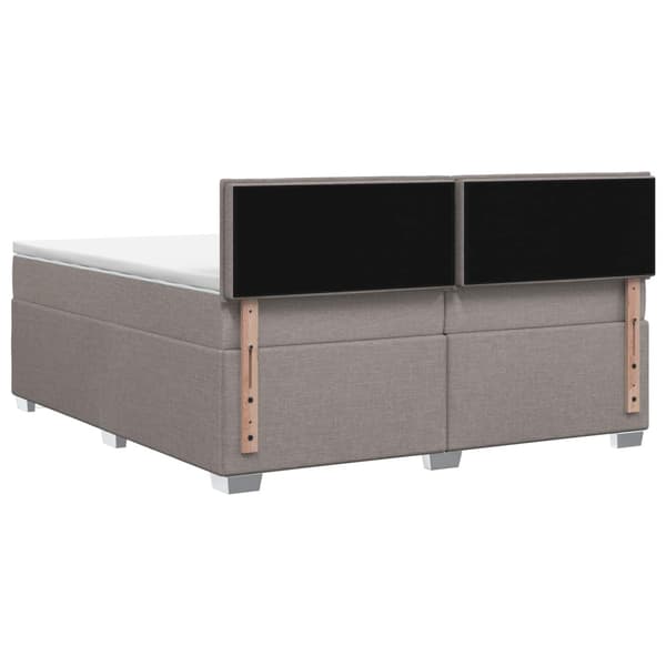 Boxspring säng med madrass och LED Taupe 200 x 200 cm Tyg