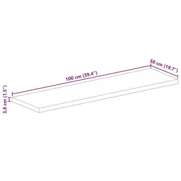 Bordsskiva 100x50x3,8 cm rektangulär massiv akacia
