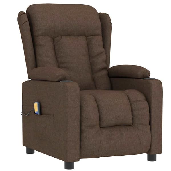 Massagefåtölj brun tyg