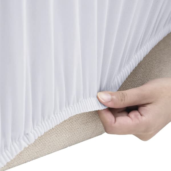 Sofföverdrag med stretch vit polyesterjersey