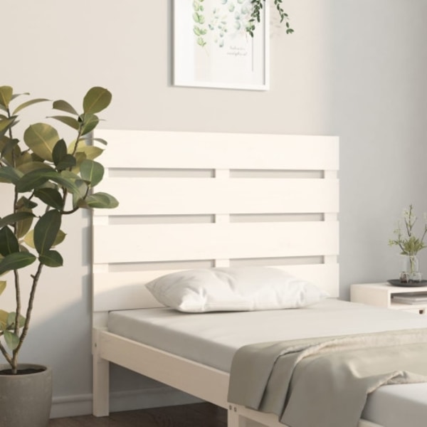 Sänggavel vit 90x3x80 cm massiv furu