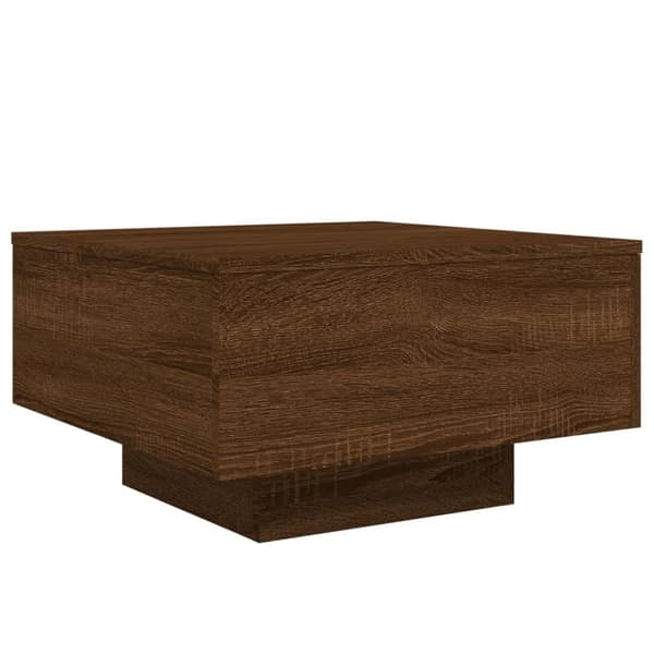 Soffbord med LED brun ek 55x55x31 cm