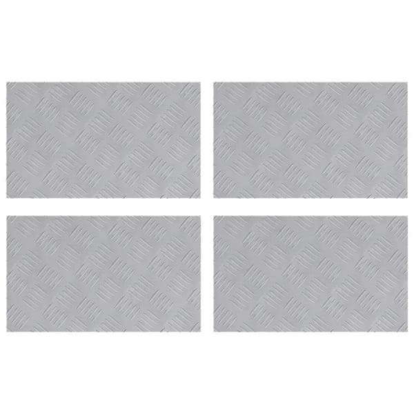 Trappsteg Rektangulär 4 pcs Silver 50 x 30 cm Aluminium