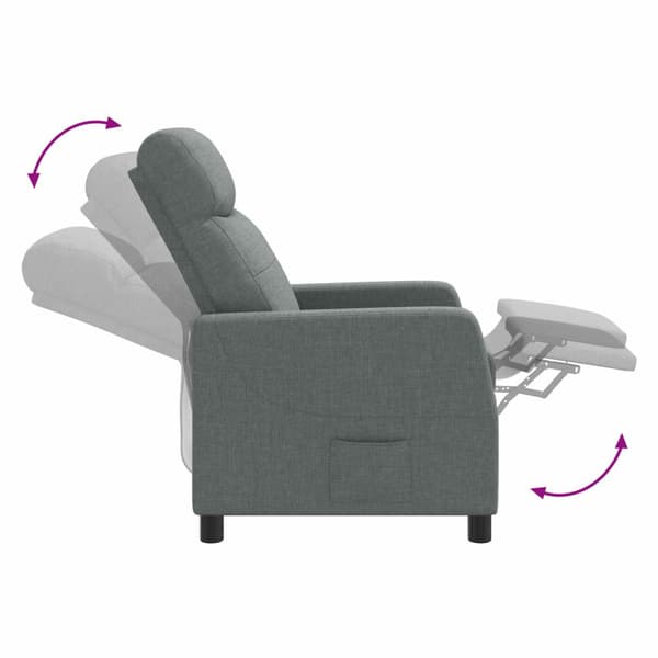 Recliner Mörkgrå Tyg