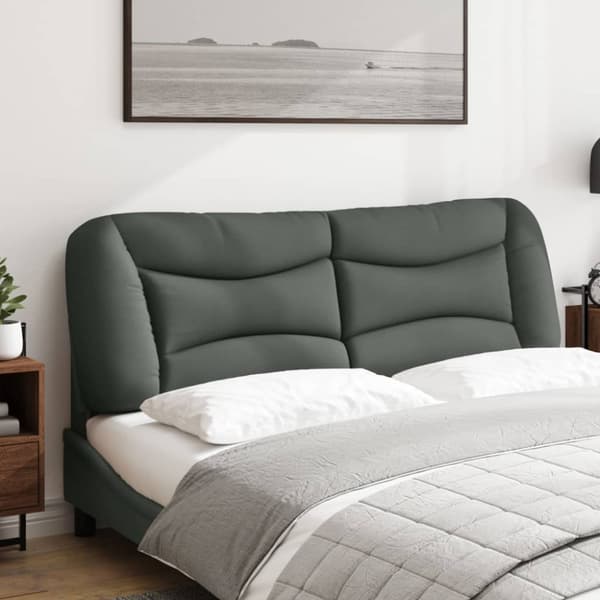 Headboard Cushion "Hvar" Dark Grey 160 cm Fabric