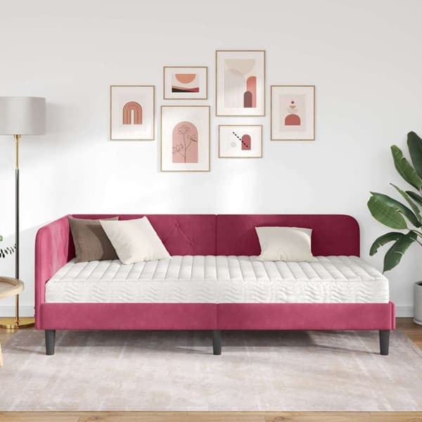 Hörn Sängram Vinröd 90 x 200 cm Sammet