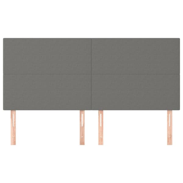 Sänggavel mörkgrå 180x5x118/128 cm tyg