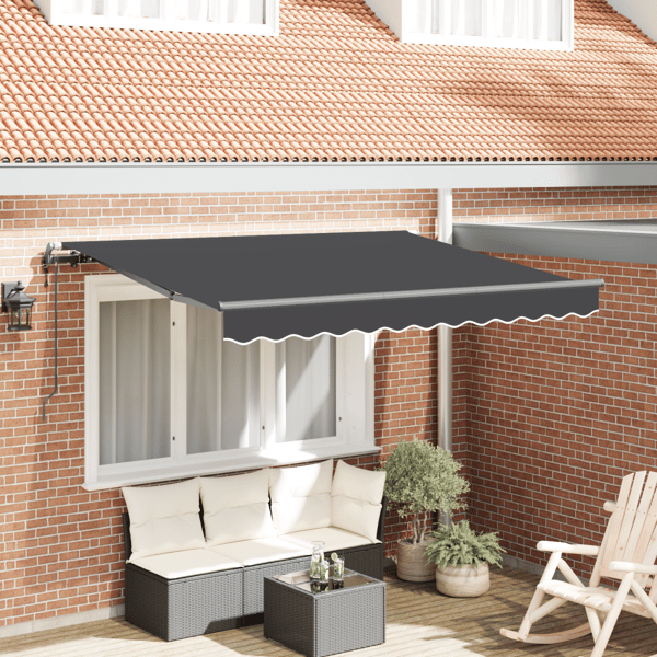 Utfällbar markis Antracit 250 x 200 cm tyg