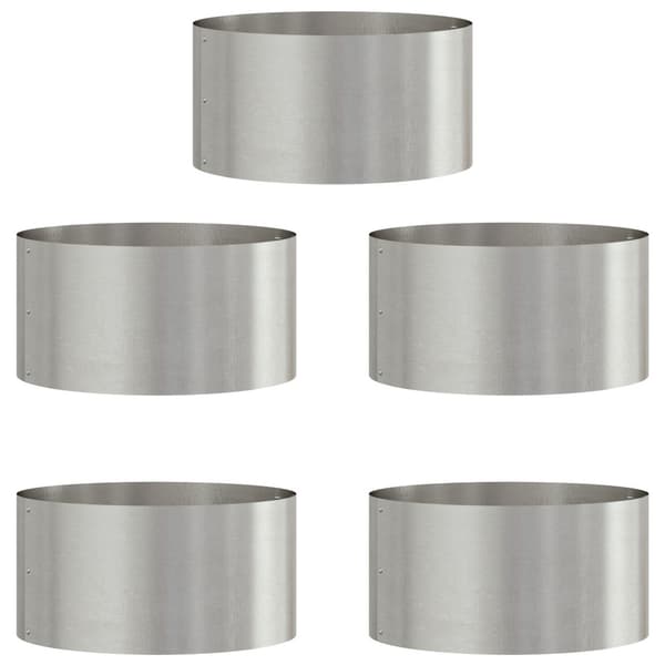 Krukring 5 st Silver 40 x 40 x 20 cm Rostfritt stål