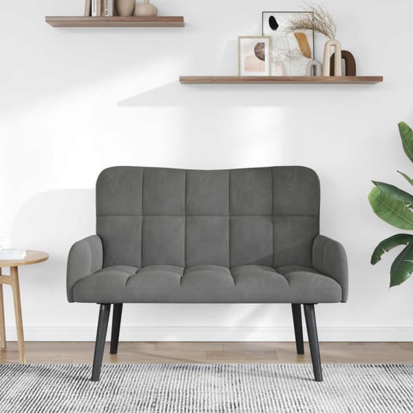 Tvåsitssoffa Mörkgrå 115 x 61 x 87 cm Sammet
