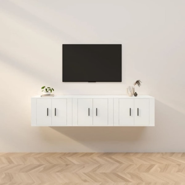 Väggmonterade tv-skåp 3 st vit 57x34,5x40 cm