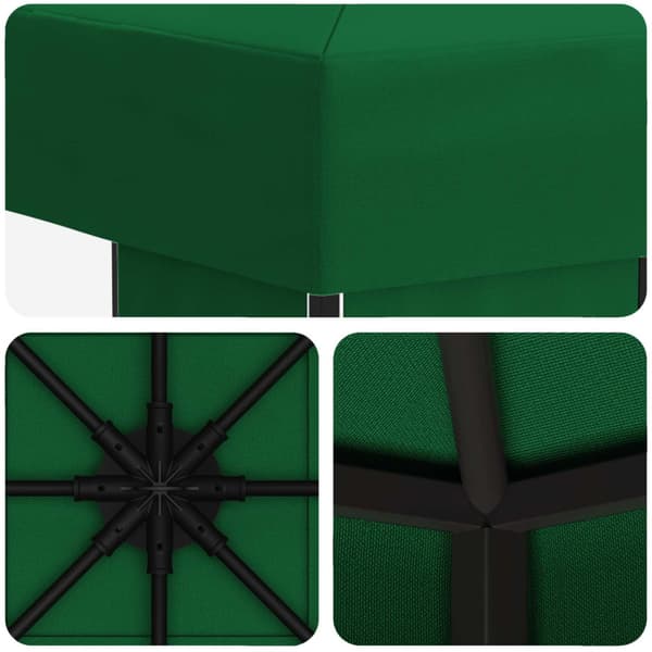 Paviljong 3 x 3 m Grön Polyester och Stål 190