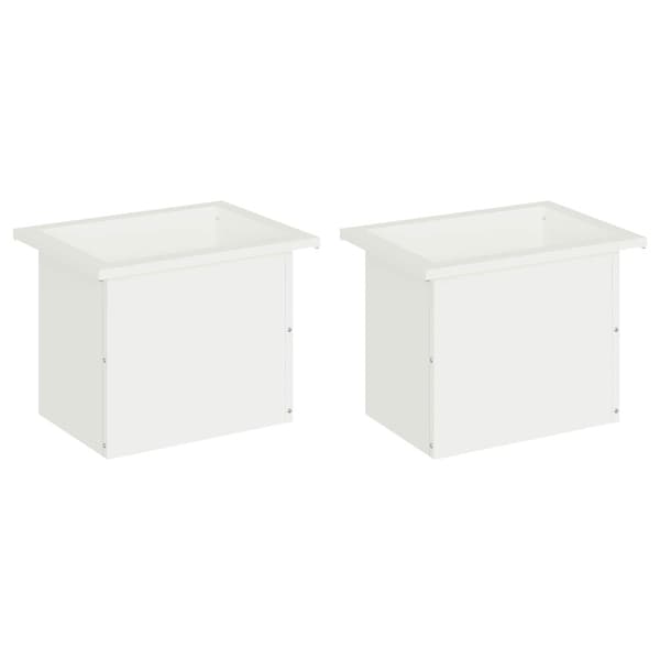 Odlingslåda med LED 2 st Vit 30 x 40 x 30 cm Stål