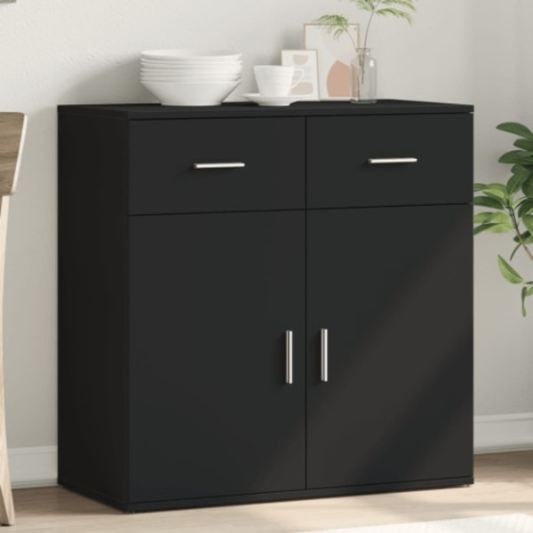 Skänk svart 79x38x80 cm konstruerat trä