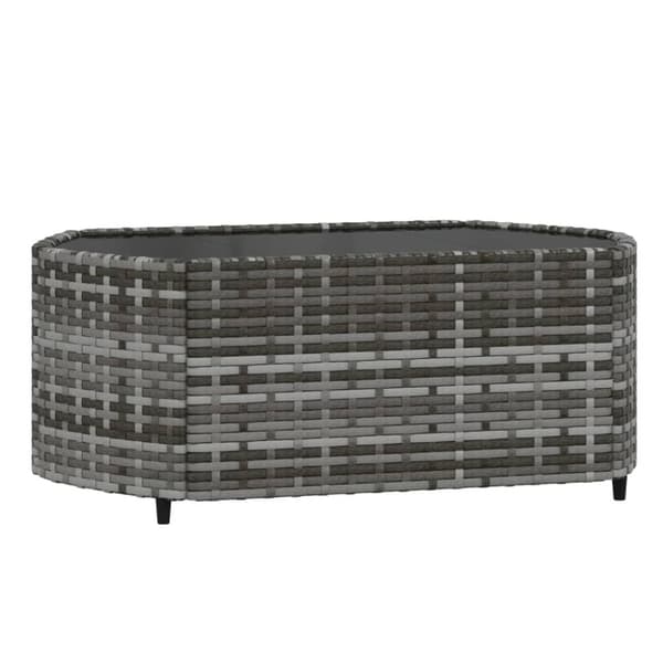 Loungegrupp med dynor 4 delar konstrotting grå