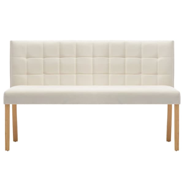 Bänk 140 cm gräddvit sammet